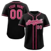 Custom Black Pink-Gray Classic Style Authentic Baseball Jersey