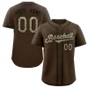Custom Brown Olive-Black Classic Style Authentic Baseball Jersey