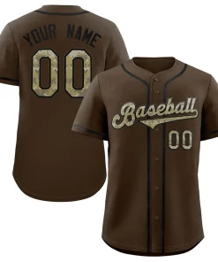 Custom Brown Olive-Black Classic Style Authentic Baseball Jersey