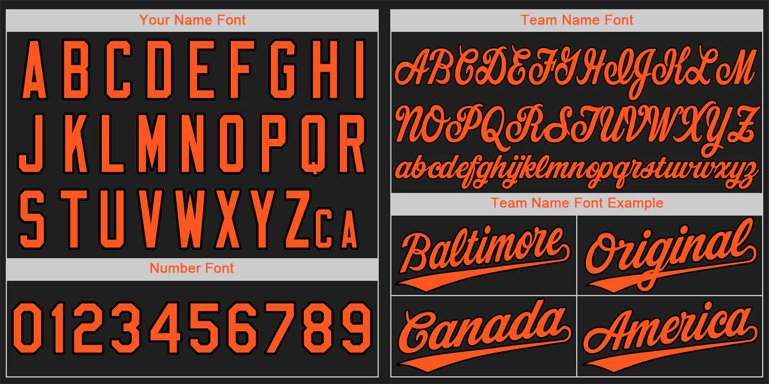 Custom Black Orange Classic Style Authentic Baseball Jersey - Image 3
