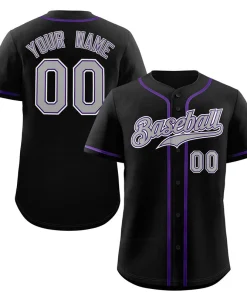 Custom Black Gray-White Classic Style Authentic Baseball Jersey