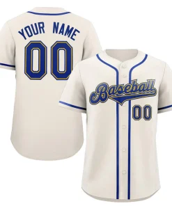 Custom Cream Royal-Gold Classic Style Authentic Baseball Jersey