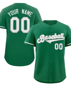 Custom Green White-Gray Solider Classic Style Authentic Baseball Jersey