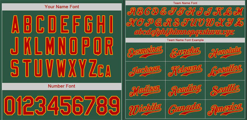 Custom Green Red-Orange Classic Style Authentic Baseball Jersey - Image 3