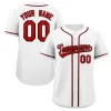 Custom White Red-Black Classic Style Authentic Baseball Jersey