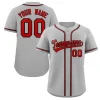 Custom Gray Red-Black Classic Style Authentic Baseball Jersey