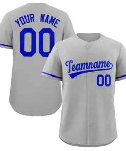 Custom Gray Royal Solider Classic Style Authentic Baseball Jersey