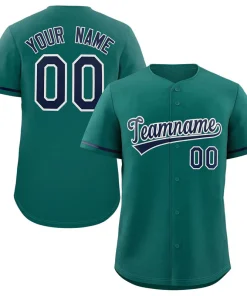 Custom Aqua Royal-White Solider Classic Style Authentic Baseball Jersey
