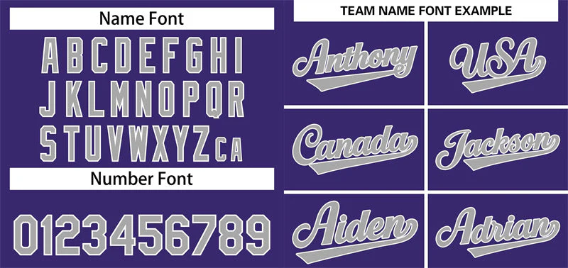 Custom Purple Gray-White Classic Style Authentic Baseball Jersey - Image 3