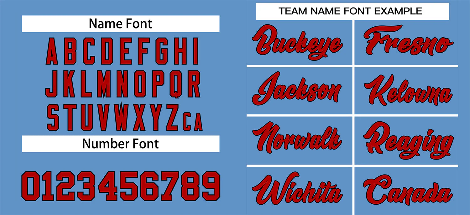 Custom Light Blue Red-Black Classic Style Authentic Baseball Jersey - Image 3