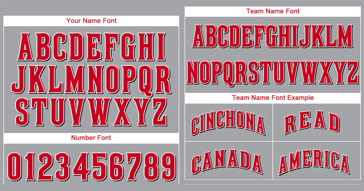 Custom Gray Red-Black Classic Style Authentic Baseball Jersey - Image 3
