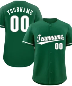 Custom Kelly Green White-Gray Classic Style Authentic Baseball Jersey