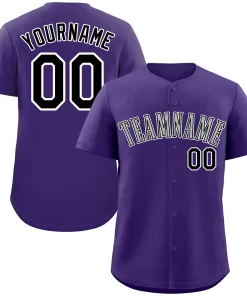 Custom Purple Gray-White Classic Style Authentic Baseball Jersey