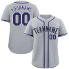 Custom Gray Purple-Black Classic Style Authentic Baseball Jersey