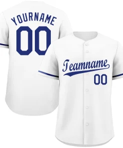 Custom White Royal Classic Style Authentic Baseball Jersey