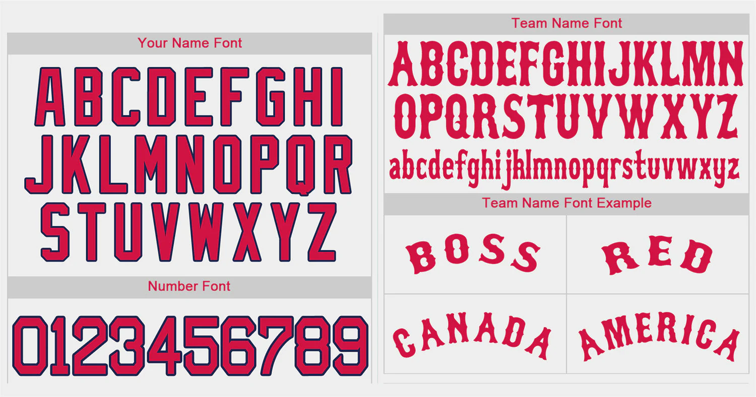 Custom White Red-Navy Classic Style Authentic Baseball Jersey - Image 3
