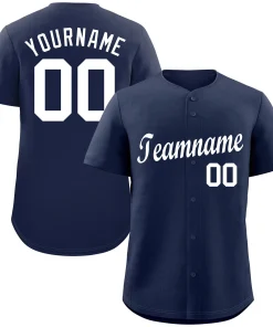 Custom Navy White Classic Style Authentic Baseball Jersey