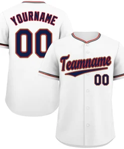 Custom White Navy-Old Gold Classic Style Authentic Baseball Jersey