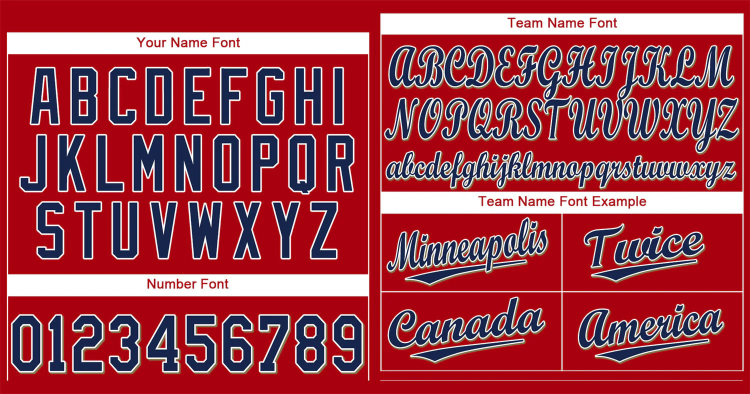 Custom Red Navy-Old Gold Classic Style Authentic Baseball Jersey - Image 3