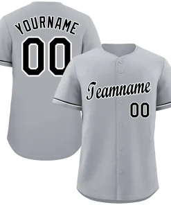 Custom Gray Black-White Classic Style Authentic Baseball Jersey