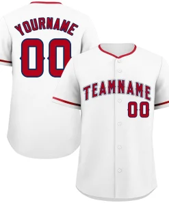 Custom White Red-Gray Bull Classic Style Authentic Baseball Jersey