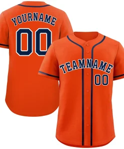 Custom Orange Navy-White Bull Classic Style Authentic Baseball Jersey
