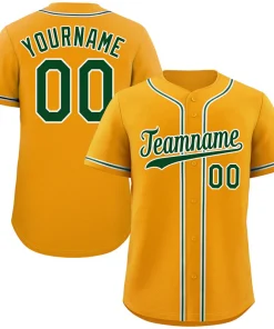 Custom Yellow Green-White Hook Classic Style Authentic Baseball Jersey