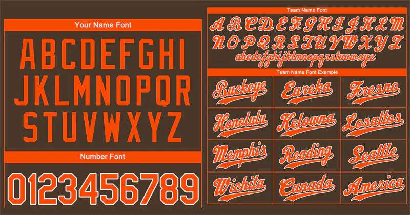 Custom Brown Orange-White Hook Classic Style Authentic Baseball Jersey - Image 3