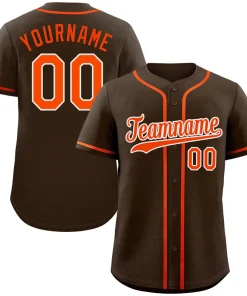 Custom Brown Orange-White Hook Classic Style Authentic Baseball Jersey