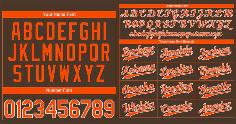 Custom Brown Orange-White Hook Classic Style Authentic Baseball Jersey - Image 3