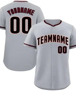 Custom Gray Black-Cream Bull Classic Style Authentic Baseball Jersey