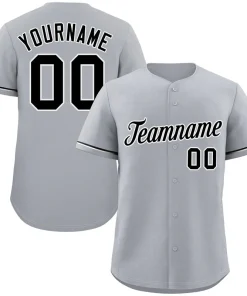 Custom Gray Black-White Classic Style Authentic Baseball Jersey