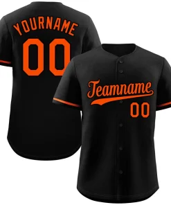 Custom Black Orange Classic Style Authentic Baseball Jersey