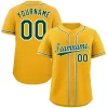 Custom Yellow Green-White Classic Style Authentic Baseball Jersey