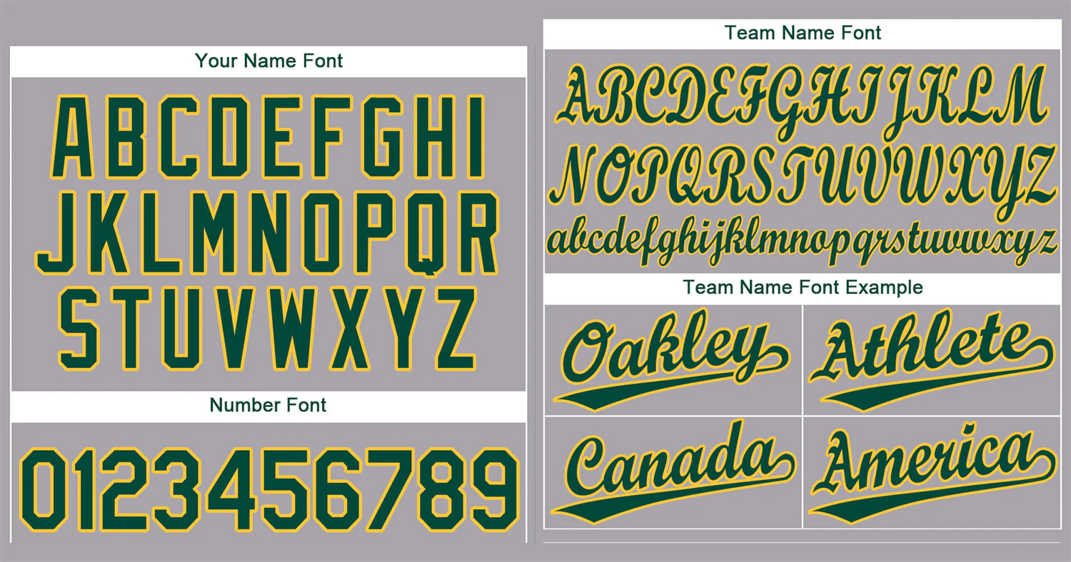 Custom Gray Green-Gold Classic Style Authentic Baseball Jersey - Image 3