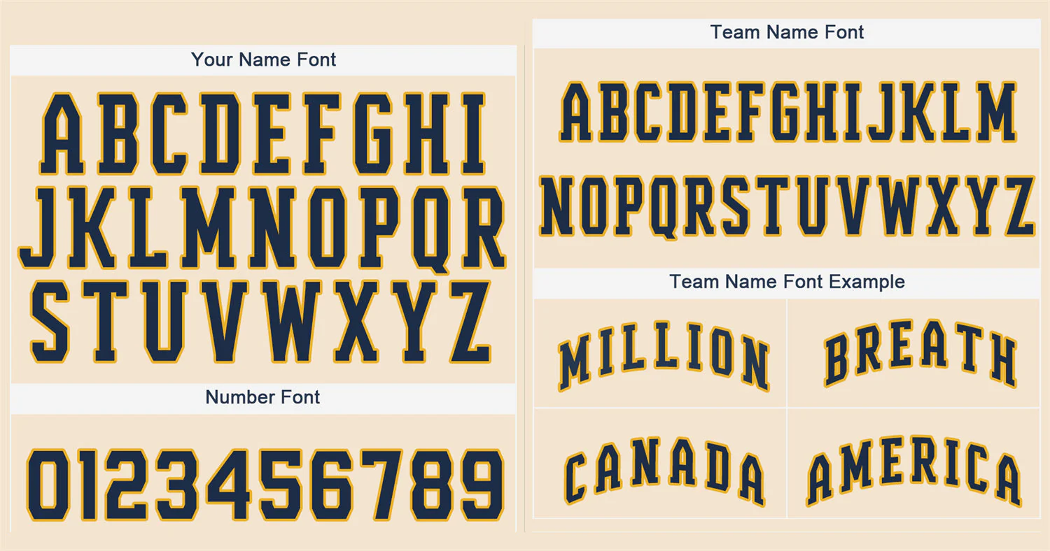 Custom Cream Navy-Gold Classic Style Authentic Baseball Jersey - Image 3