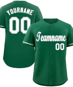Custom Kelly Green White-Gray Classic Style Authentic Baseball Jersey