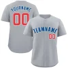 Custom Gray Royal-Red Classic Style Authentic Baseball Jersey