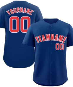 Custom Royal Red-White Classic Style Authentic Baseball Jersey