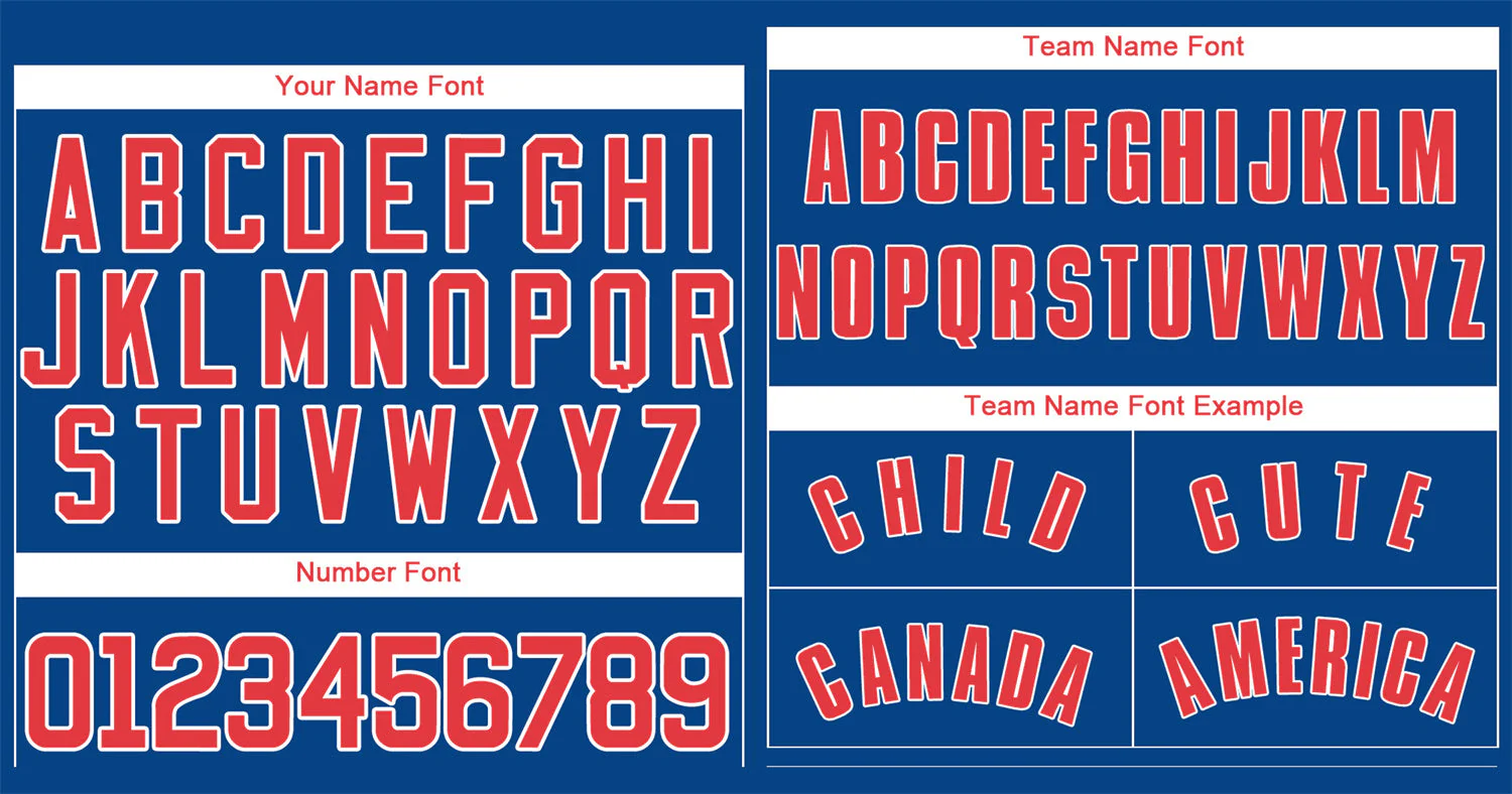 Custom Royal Red-White Classic Style Authentic Baseball Jersey - Image 3