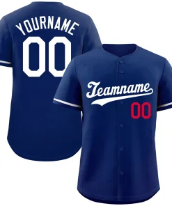 Custom Royal White-Red Classic Style Authentic Baseball Jersey