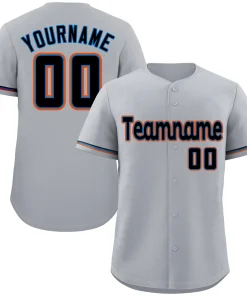 Custom Gray Powder Blue-Orange Classic Style Authentic Baseball Jersey