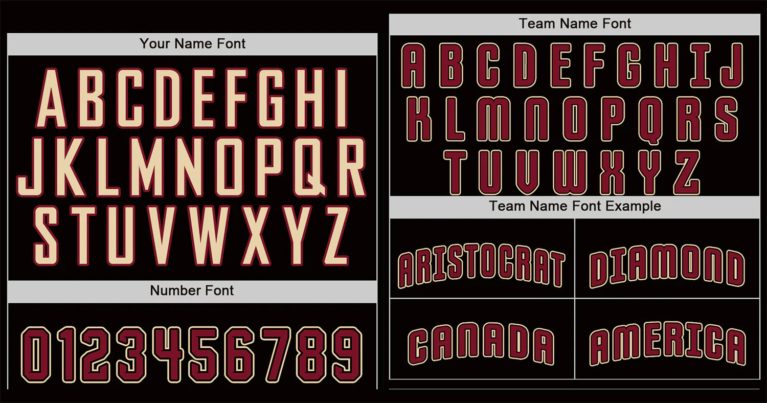 Custom Black Crimson-Cream Classic Style Authentic Baseball Jersey - Image 3