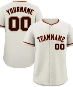 Custom Cream Black-Old Gold Classic Style Authentic Baseball Jersey