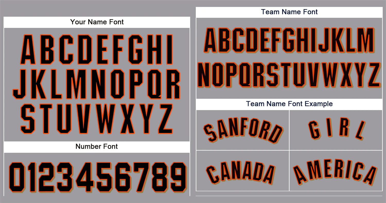 Custom Gray Black-Orange Classic Style Authentic Baseball Jersey - Image 3
