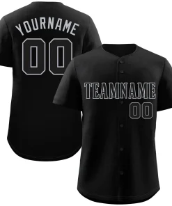 Custom Black Black-Gray Classic Style Authentic Baseball Jersey