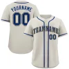 Custom Cream Royal-Gold Classic Style Authentic Baseball Jersey
