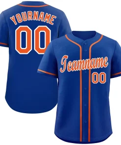 Custom Royal Orange-White Classic Style Authentic Baseball Jersey