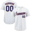 Custom White Royal-Orange Stripe Fashion Authentic Baseball Jersey