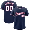 Custom Navy White Red Hook Classic Style Authentic Baseball Jersey